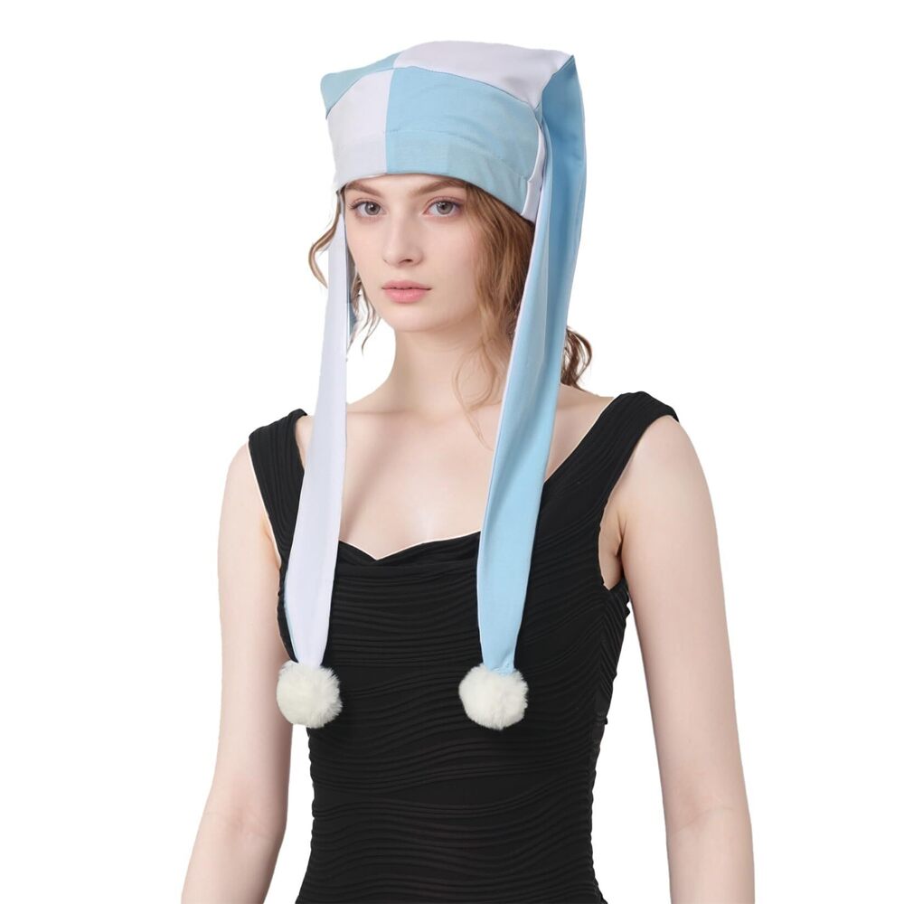 3192 Carnival Jester Hat Long Ear Hat with Pom Pom Clown Halloween